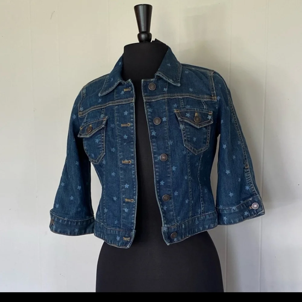 Ann Taylor Loft Jean Jacket with stars! - Picture 2 of 5